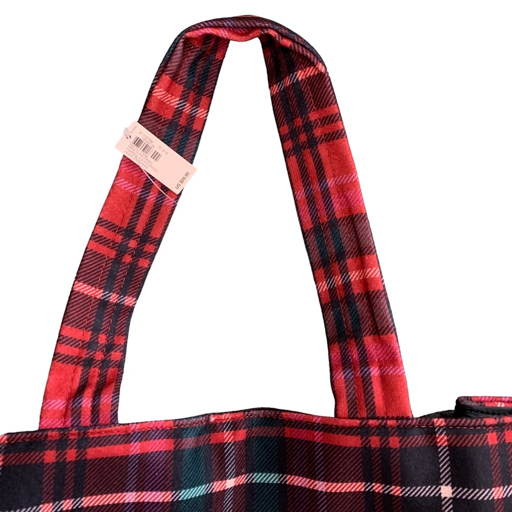 NWT Victoria’s Secret Plaid Tote Red and Green - Picture 9 of 13
